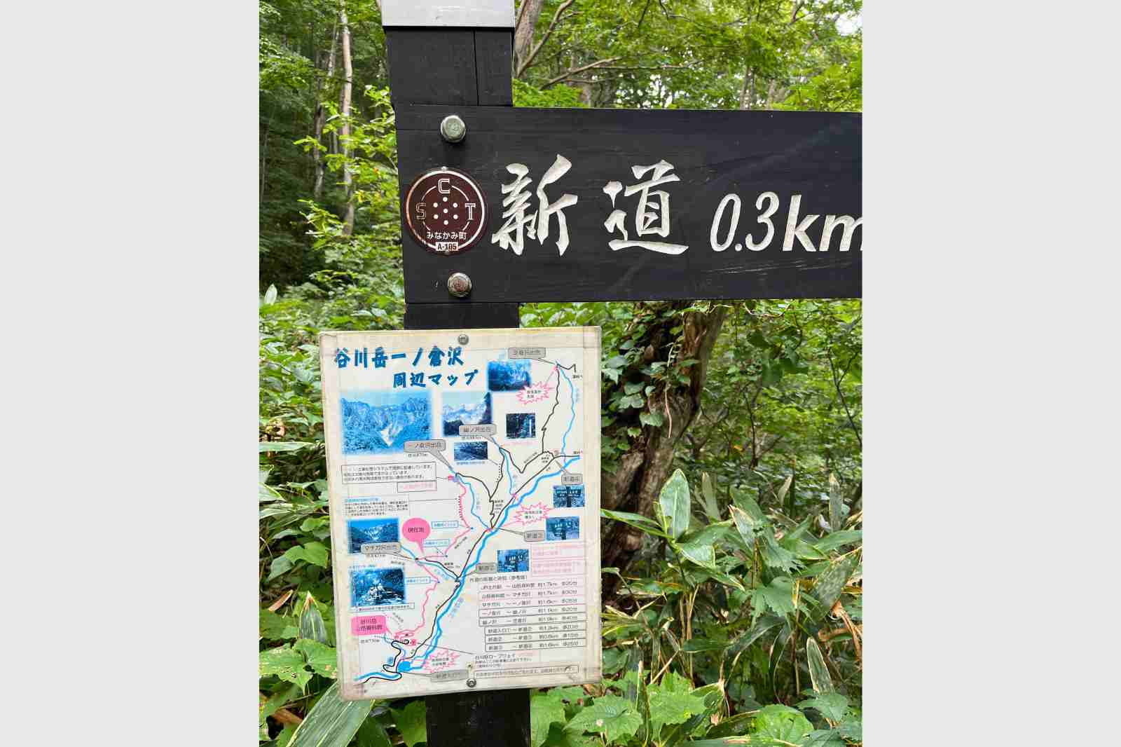 谷川岳　一ノ倉沢　登山道　標識