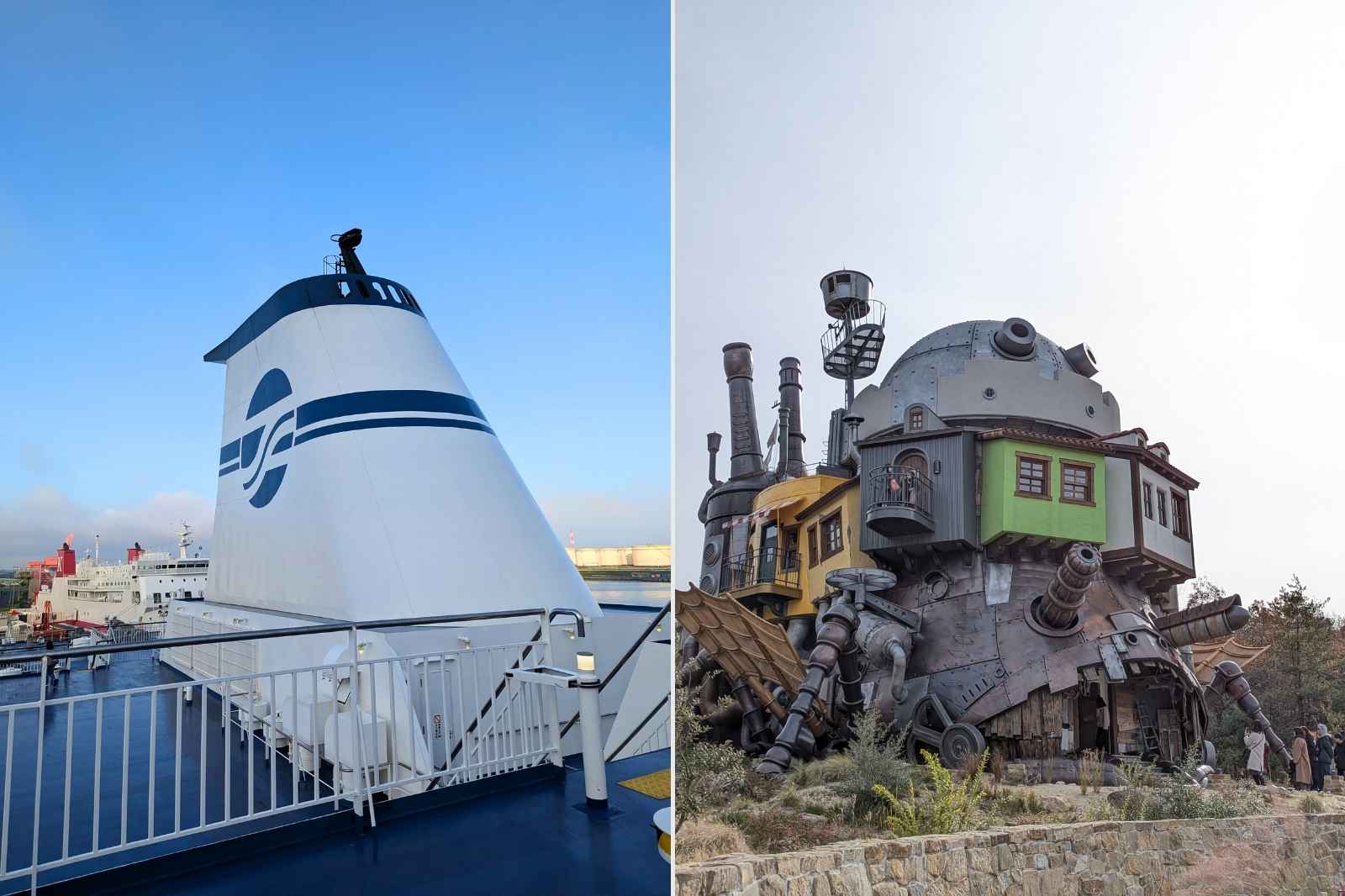 フェリー　デッキ　ジブリパーク