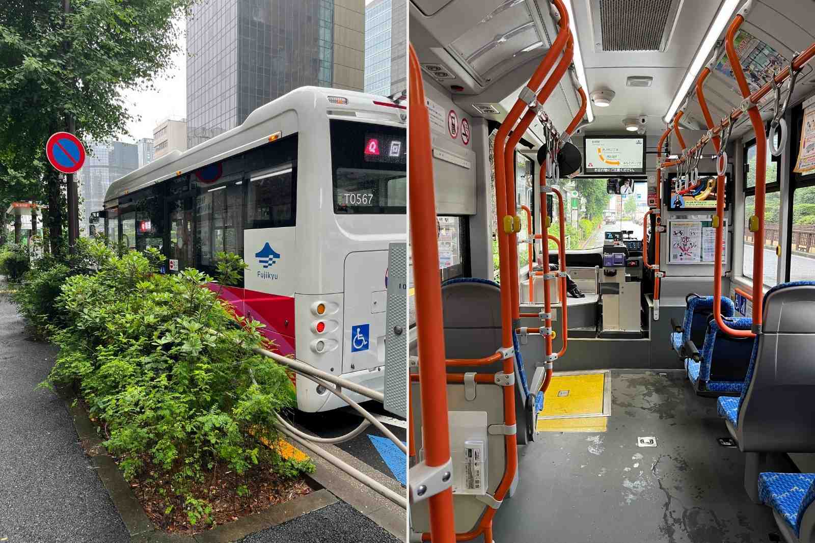 港区コミュニティバス（ちいばす）の車両、車内の様子
