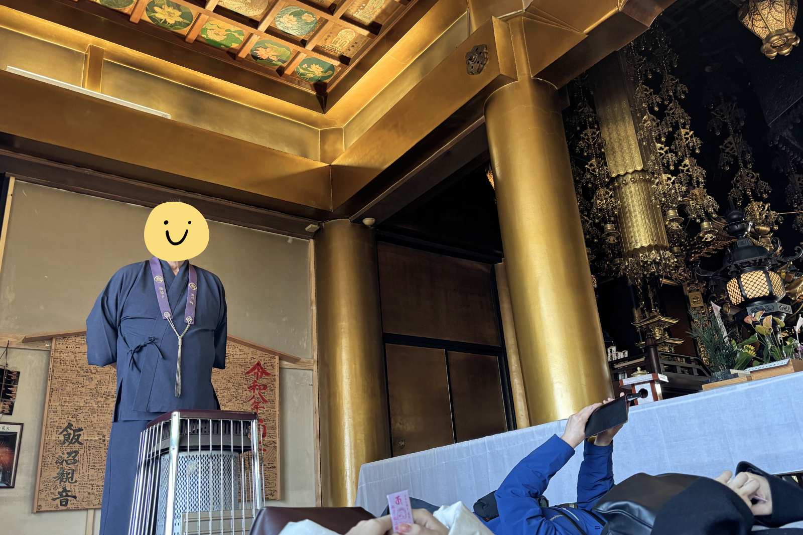 飯沼観音の天井に描かれた極彩色の天井画